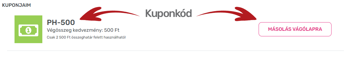 Pharmy kuponkód beváltás