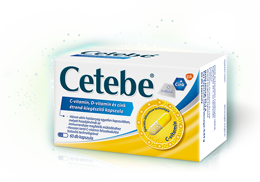 Cetebe Immuntrio C-vitamin + Cink + D-vit. kapsz. 60x