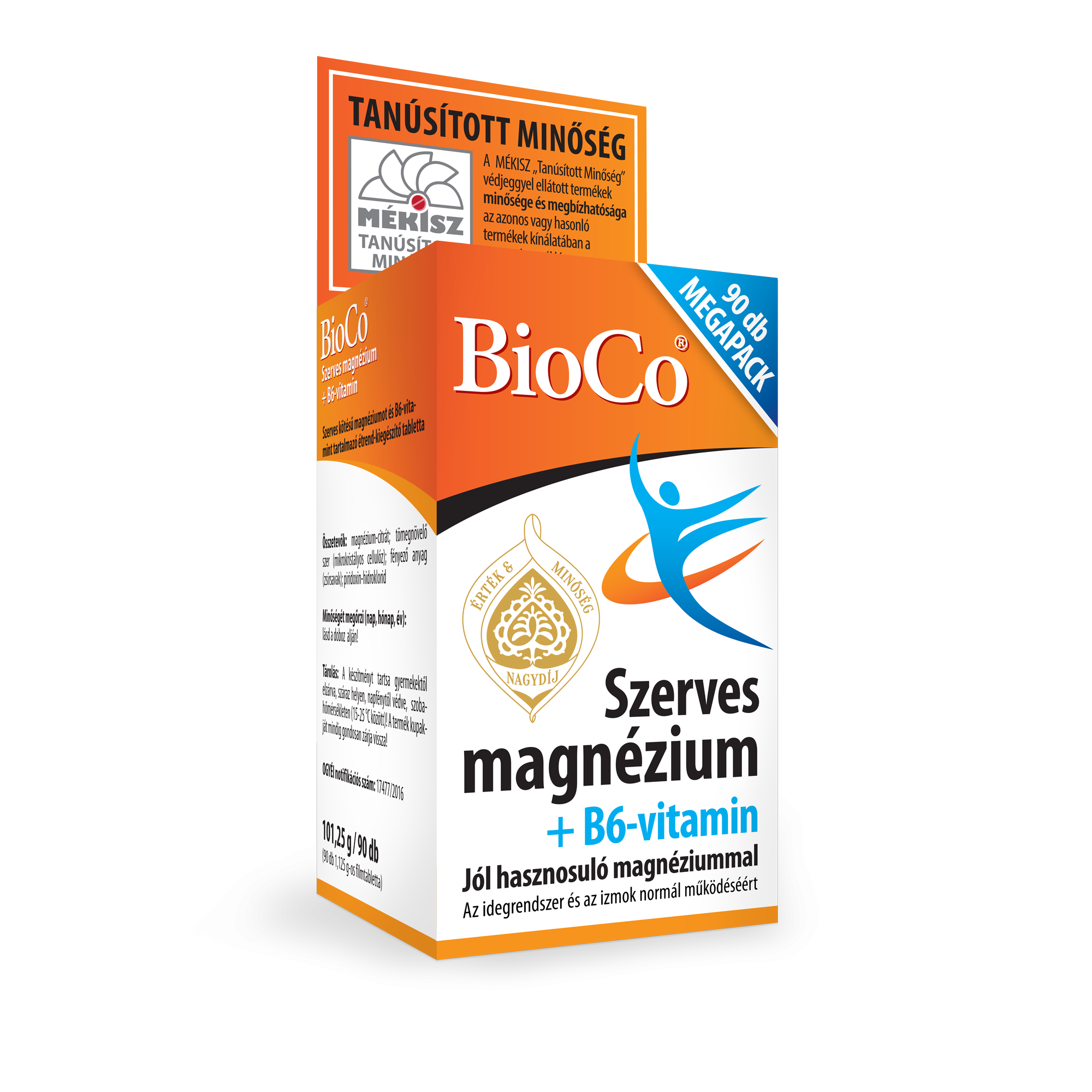 BioCo Szerves Magnézium+B6-vitamin tabl. megapack 90x
