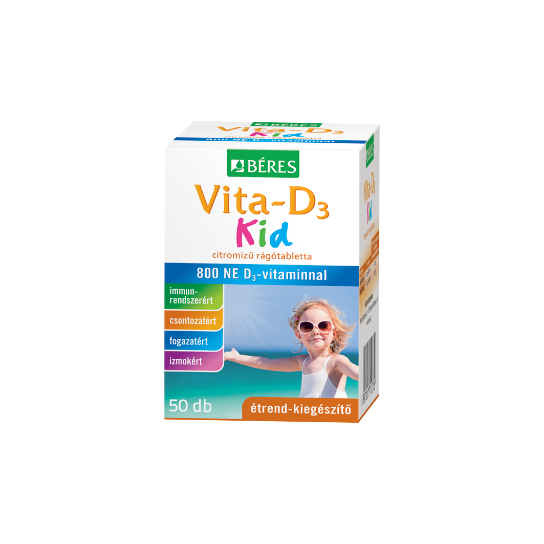 Béres Vita-D3  800 NE KID étrendkieg. rágótabletta 50x