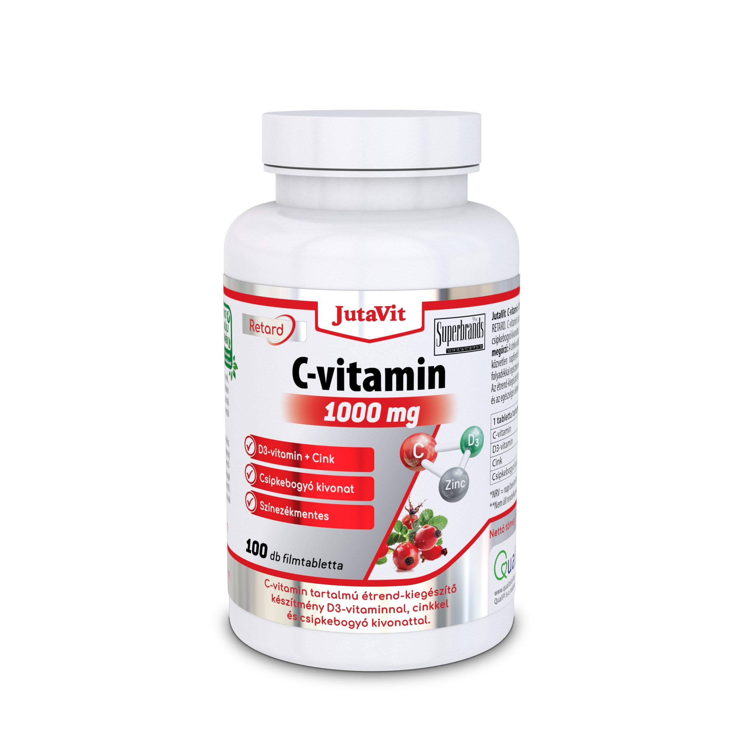 JutaVit C-vitamin 1000 mg+D3+Zn+csipke retard tbl. 100x