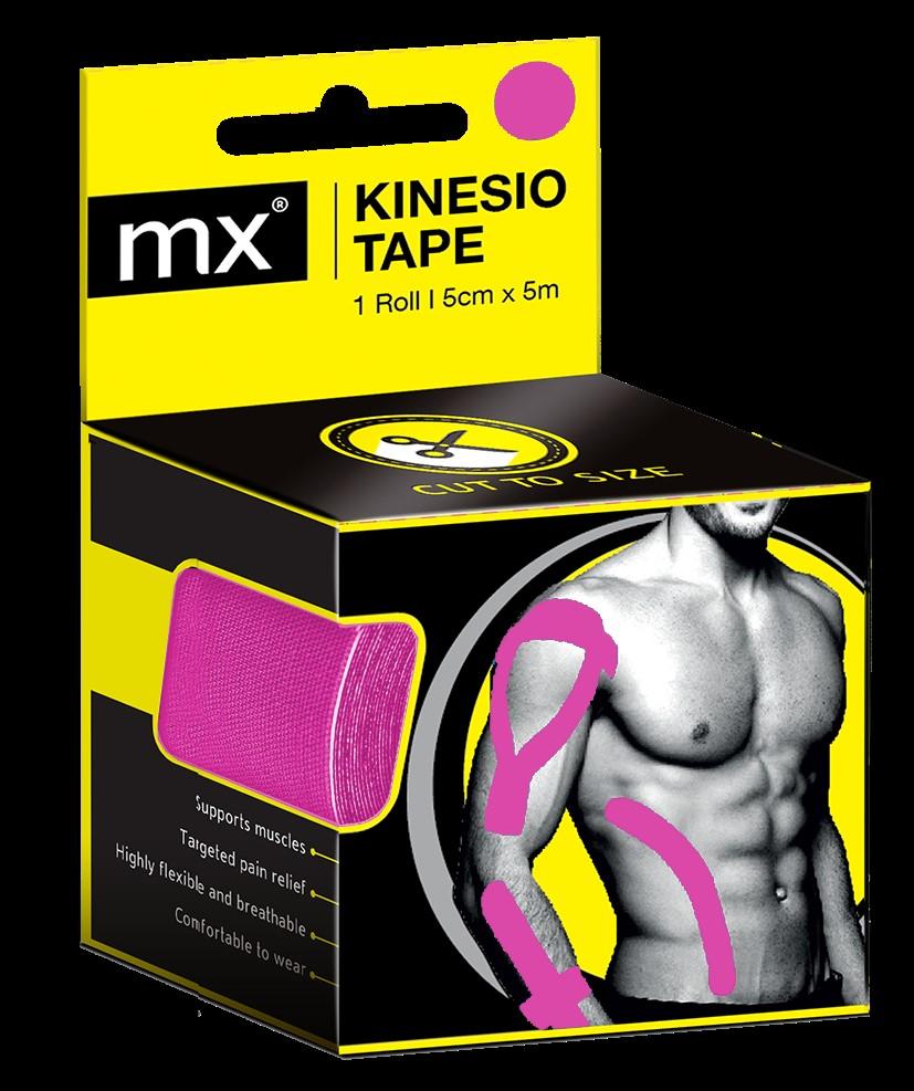 MX kineziológiai tapasz 5m x 5cm fukszia 1x