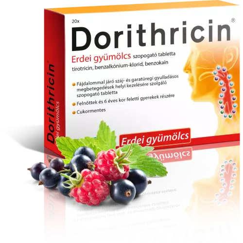 Dorithricin erdei gyümölcs szopogató tabletta 20x