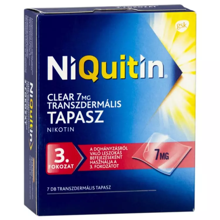 NiQuitin Clear 7 mg transzdermális tapasz 7x NiQuitin Clear 7 mg transzdermális tapasz 7x