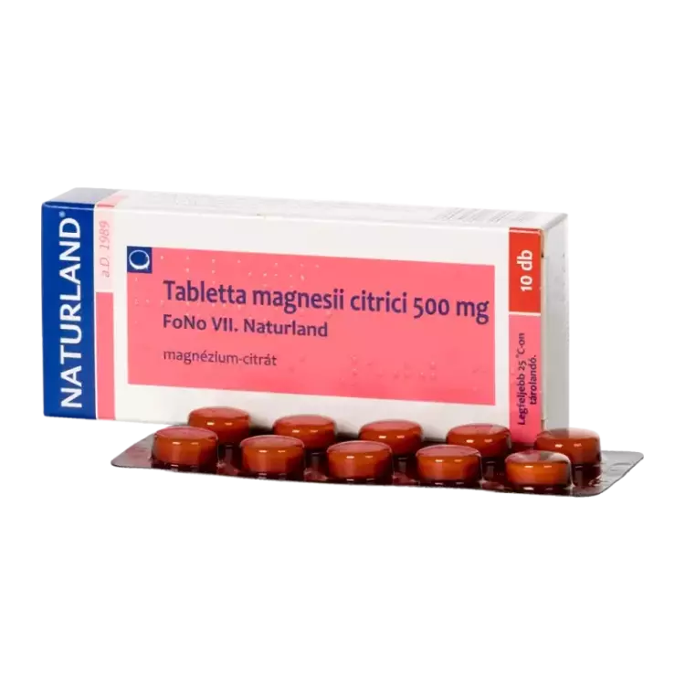 Magnesii citrici Naturland 500 mg tabletta 10x Magnesii citrici Naturland 500 mg tabletta 10x