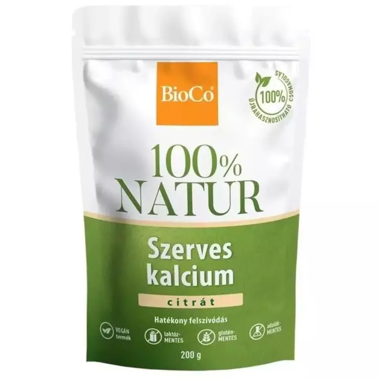 BioCo 100% Natur szerves kalcium citrát por 200g