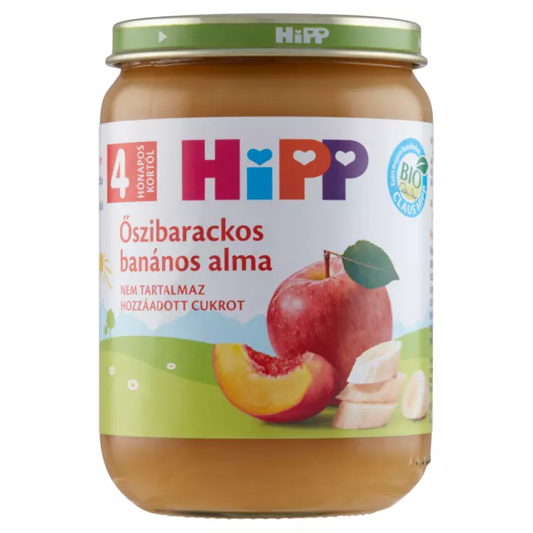 HiPP BIO őszibarackos-banános alma 4.hó 190g HiPP BIO őszibarackos-banános alma 4.hó 190g