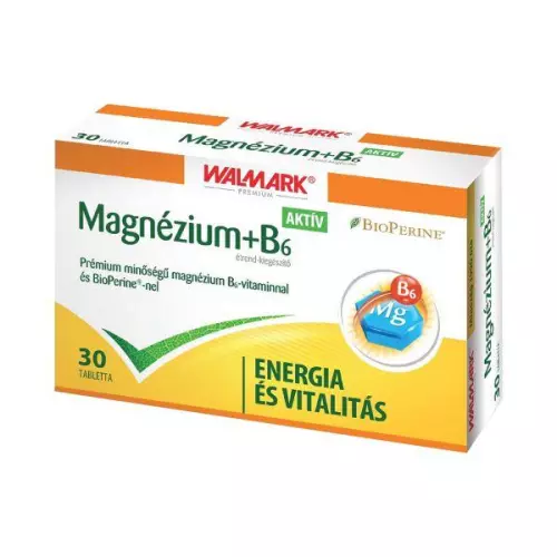 Walmark Magnézium+ B6-vitamin Aktív tabletta 30x