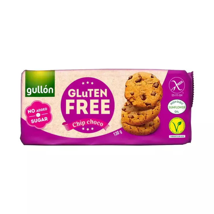 Gullón Chip Choco cukormentes gluténmentes keksz 130g Gullón Chip Choco cukormentes gluténmentes keksz 130g