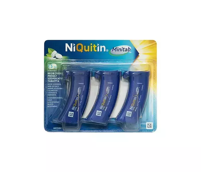 NiQuitin Minitab 1,5 mg préselt szopogató tabletta 3x20 NiQuitin Minitab 1,5 mg préselt szopogató tabletta 3x20