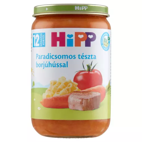 HiPP BIO paradicsomos tészta borjúhússal 12.hó 220g