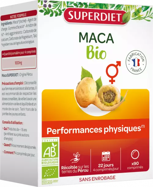 Superdiet Bio maca tabletta vitalizáló 90x