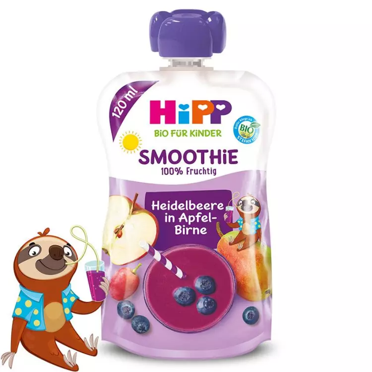 HiPP BIO Smoothie áfonya almában és körtében 120ml HiPP BIO Smoothie áfonya almában és körtében 120ml