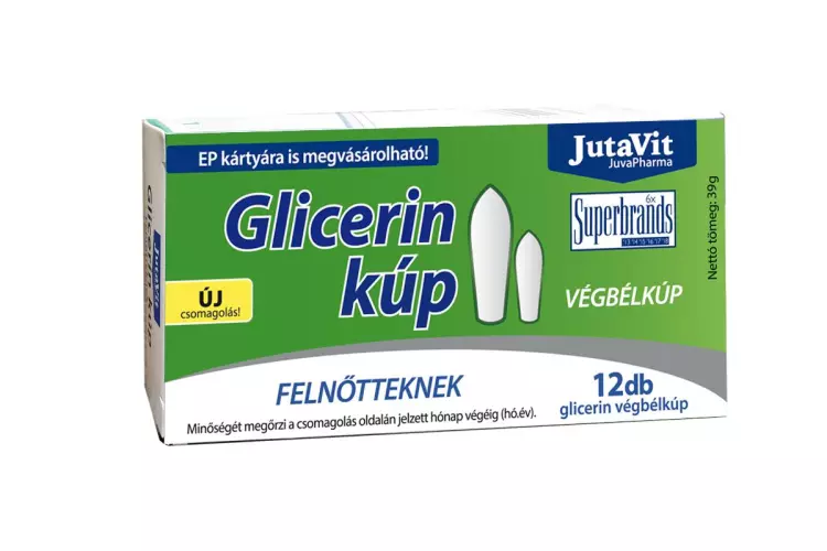 JutaVit glicerin végbélkúp felnőtteknek 12x JutaVit glicerin végbélkúp felnőtteknek 12x