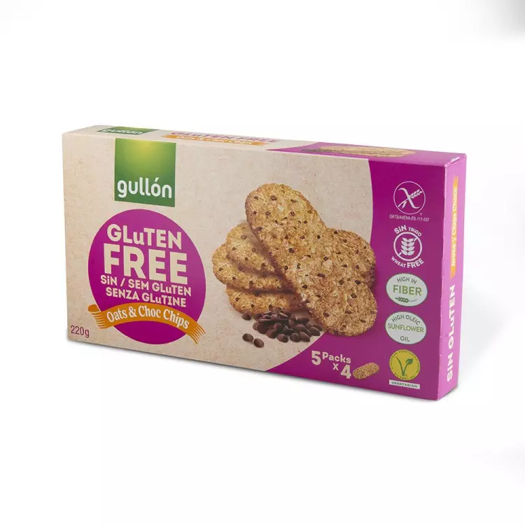 Gullón zab-csokoládé keksz gluténmentes 220g Gullón zab-csokoládé keksz gluténmentes 220g