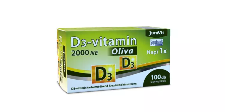 JutaVit D3-vitamin 2000 NE Oliva lágy kapszula 100x JutaVit D3-vitamin 2000 NE Oliva lágy kapszula 100x
