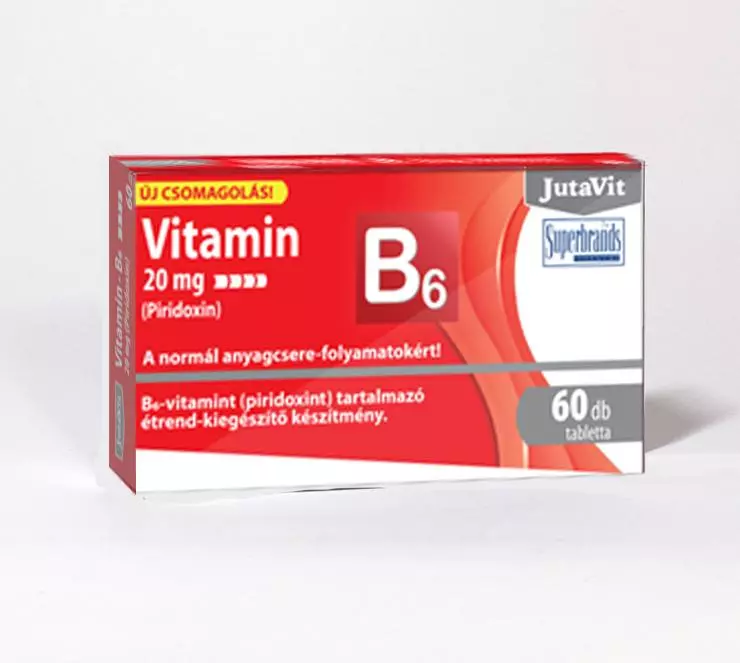 JutaVit B6-vitamin 20 mg tabletta 60x JutaVit B6-vitamin 20 mg tabletta 60x