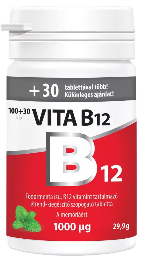 Vita B12 1000 mcg szopogató tbl.fodorm. Vitabalans 100+30x