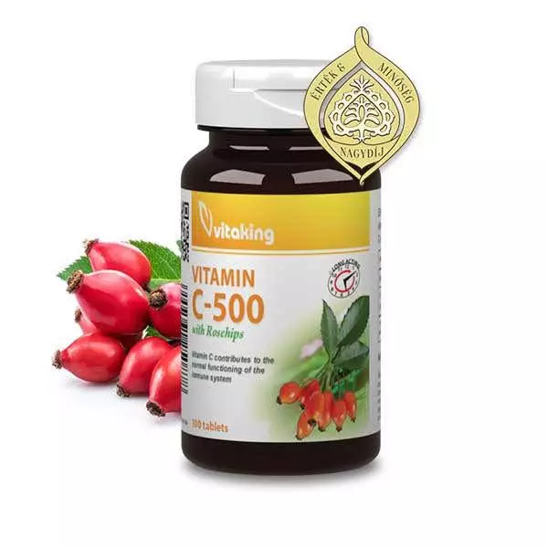 Vitaking C-vitamin 500 mg csipkebogyó TR tabletta 100x Vitaking C-vitamin 500 mg csipkebogyó TR tabletta 100x