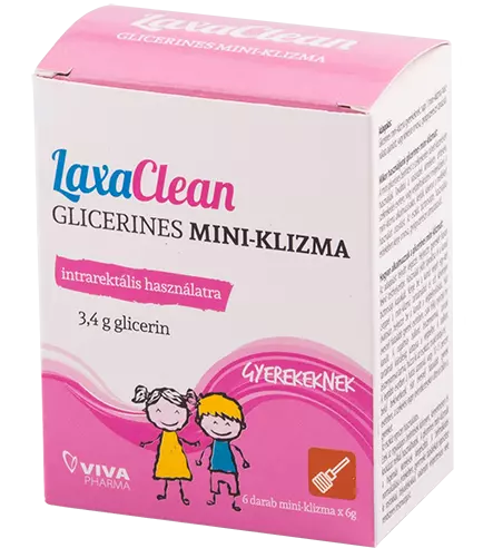 LaxaClean glicerines mini klizma gyerekeknek 6x6g
