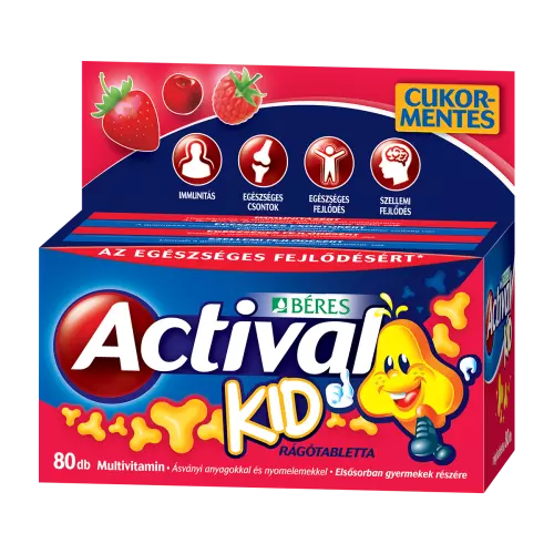 Actival Kid rágótabletta 3 ízben 80x