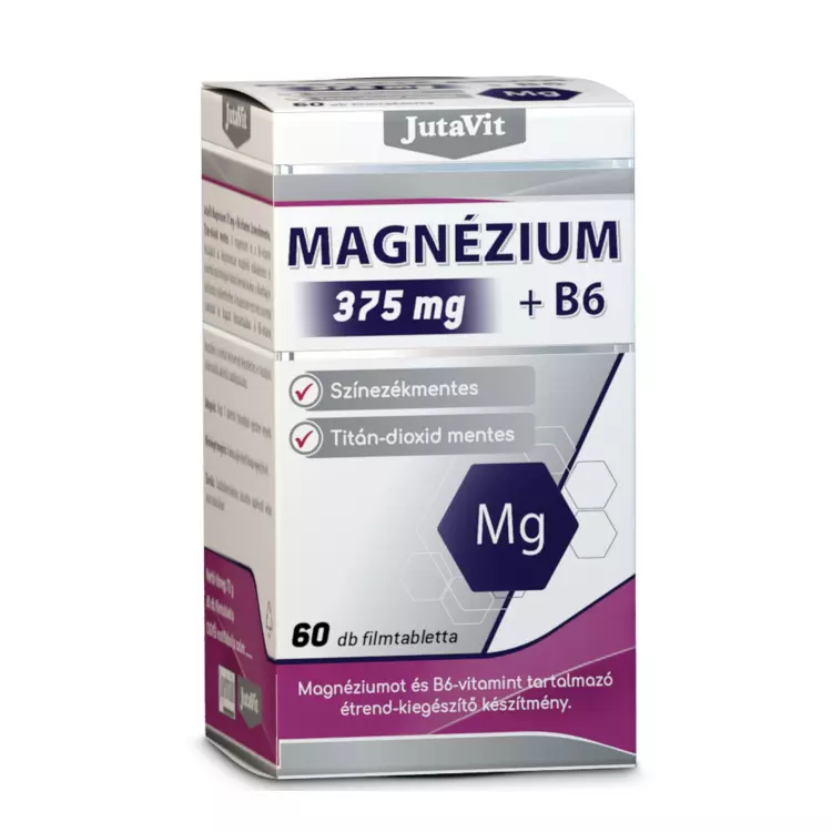 JutaVit Magnézium 375 mg+ B6-vit. filmtabletta 60x JutaVit Magnézium 375 mg+ B6-vit. filmtabletta 60x