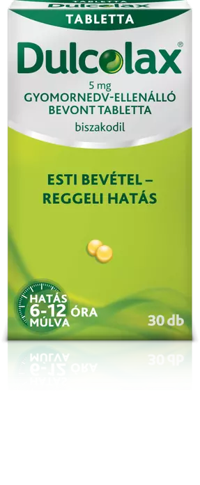 Dulcolax 5 mg gyomornedv-ellenálló bevont tabl. 30x Dulcolax 5 mg gyomornedv-ellenálló bevont tabl. 30x