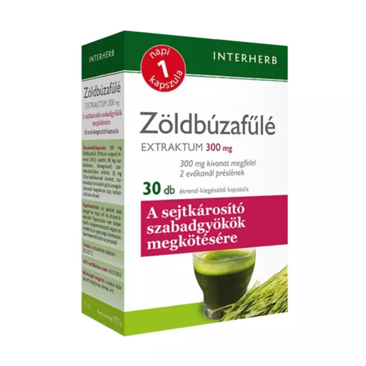 Interherb Napi1 Zöldbúzafűlé Extraktum kapszula 30x Interherb Napi1 Zöldbúzafűlé Extraktum kapszula 30x