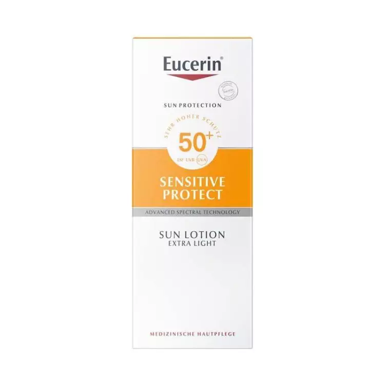Eucerin Sun Sensitive Protect extra könnyű naptej SPF50+ 150ml Eucerin Sun Sensitive Protect extra könnyű naptej SPF50+ 150ml
