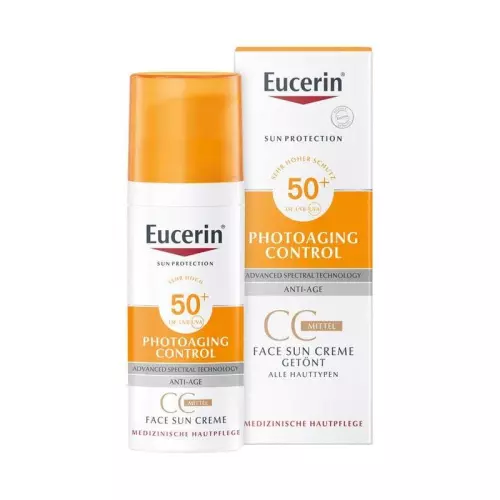 Eucerin Sun Photoaging Control színezett napozó krém arcra medium SPF50+ 50ml