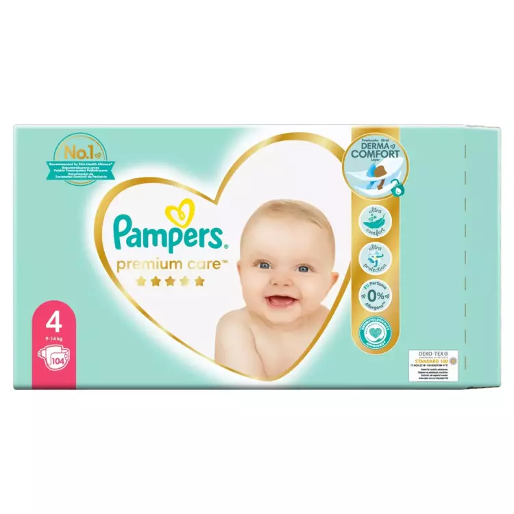 Pampers Premium Care nadrágpelenka 4-es 9-14 kg 104x Pampers Premium Care nadrágpelenka 4-es 9-14 kg 104x