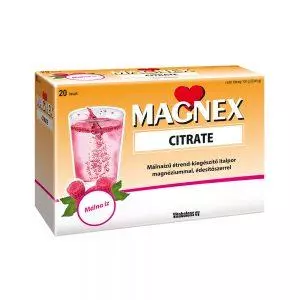 Magnex Citrate málnaízű italpor magnéziummal 20x4g Magnex Citrate málnaízű italpor magnéziummal 20x4g