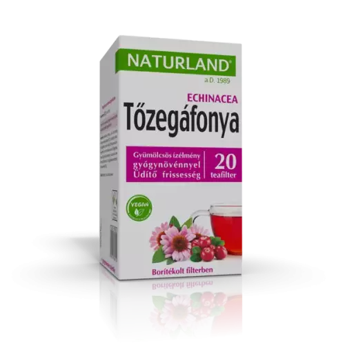 Gyümölcstea tőzegáfonya-echinacea filt. NATURLAND 20x2g