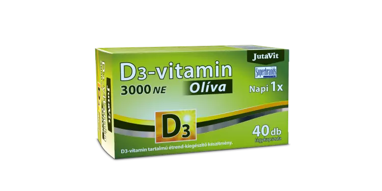 JutaVit D3-vitamin 3000 NE Oliva lágy kapszula 40x JutaVit D3-vitamin 3000 NE Oliva lágy kapszula 40x
