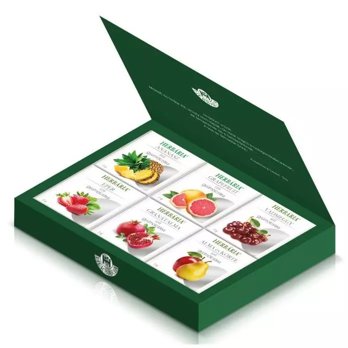 Kedvenc teáim gyümölcsös teaválogatás HERBÁRIA 6x5x2g Kedvenc teáim gyümölcsös teaválogatás HERBÁRIA 6x5x2g