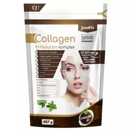 JutaVit Collagen+ Hialuron Komplex por csoki íz 407g