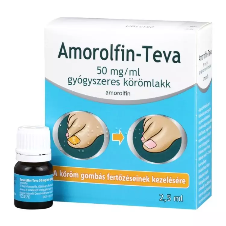 Amorolfin-Teva 50 mg/ml gyógyszeres körömlakk 1x2,5ml Amorolfin-Teva 50 mg/ml gyógyszeres körömlakk 1x2,5ml
