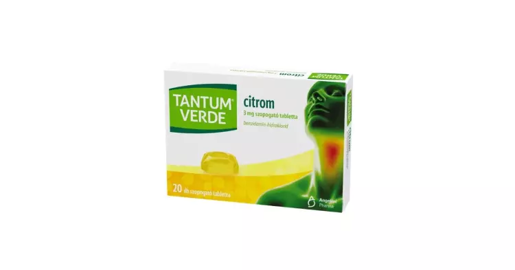 Tantum Verde citrom 3 mg szopogató tabletta 20x Tantum Verde citrom 3 mg szopogató tabletta 20x