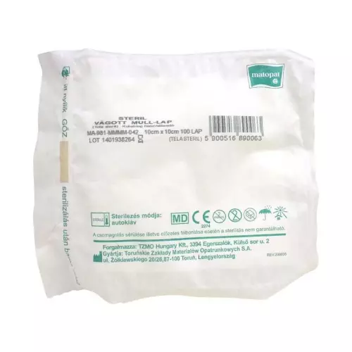 Mull-lap steril vágott Matocomp   10x10cm (100lap) 1x