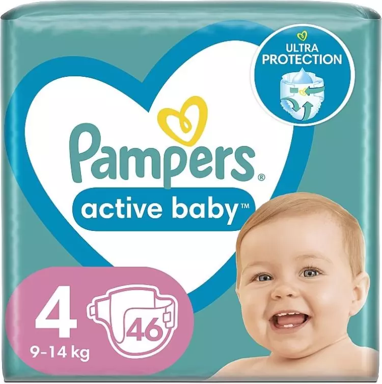 Pampers Active Baby nadrágpelenka 4-es 9-14kg 46x Pampers Active Baby nadrágpelenka 4-es 9-14kg 46x