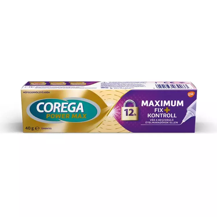 Corega műfogsorrögzítő krém Max.FIX+ Kont.ízmentes 40g Corega műfogsorrögzítő krém Max.FIX+ Kont.ízmentes 40g
