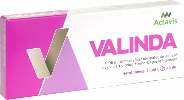 Valinda 0,06 g nyelv alatt oldódó tabletta 20x Valinda 0,06 g nyelv alatt oldódó tabletta 20x