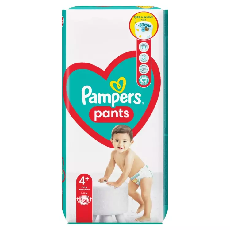 Pampers Pants Bugyipelenka Jumbo Pack 4+ 9-15 kg 50x