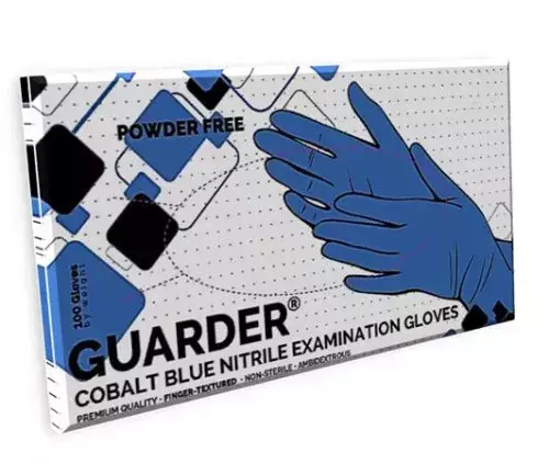 Vizsgálókesztyű nitril GUARDER púdermen. kobalt S 100x