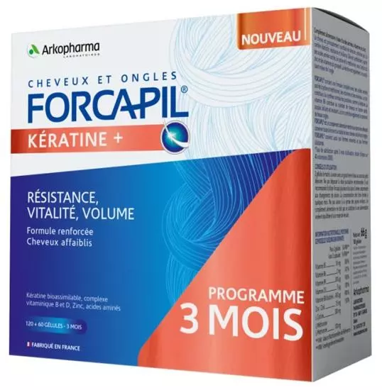 Forcapil keratin+ hajerősítő kapszula 120+60x Forcapil keratin+ hajerősítő kapszula 120+60x
