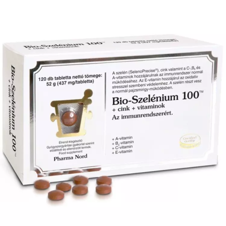 Bio-Szelénium 100TM+cink+vit. tabl. Pharma Nord 120x