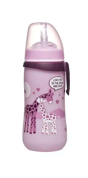 Nip itatópohár szívószálas 12 hótól 330ml lány 1x