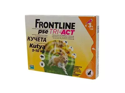 Frontline Tri-Act S (5-10 kg) kutya A.U.V. 3x Frontline Tri-Act S (5-10 kg) kutya A.U.V. 3x