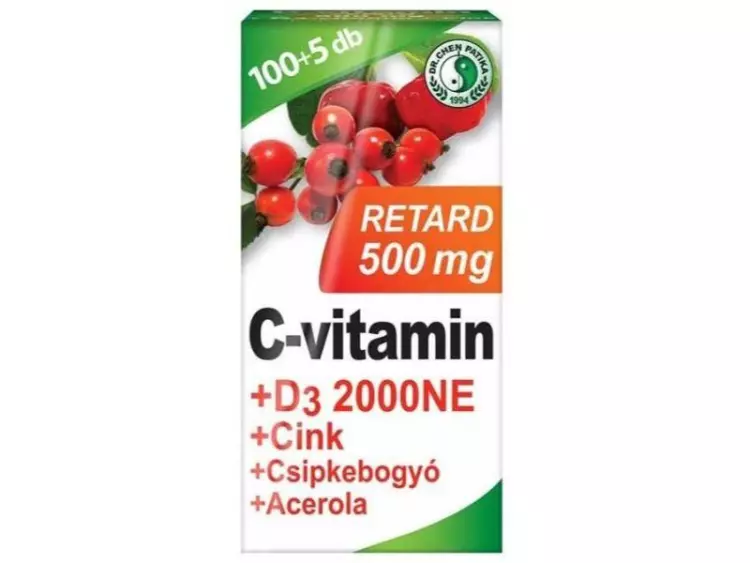 Dr.Chen C-vitamin 500 mg+D3+Zn+csipk+ace. filmtabletta 105x Dr.Chen C-vitamin 500 mg+D3+Zn+csipk+ace. filmtabletta 105x