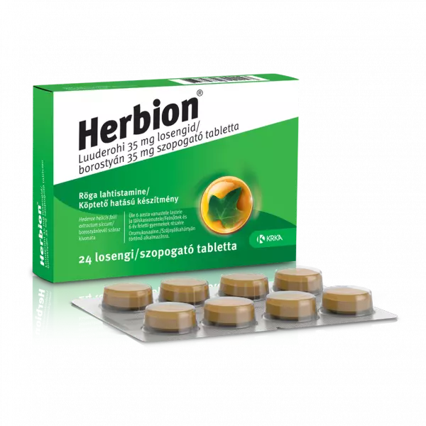 Herbion borostyán 35 mg szopogató tabletta 24x Herbion borostyán 35 mg szopogató tabletta 24x